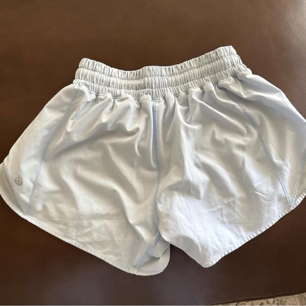 lululemon athletica light blue athletic shorts